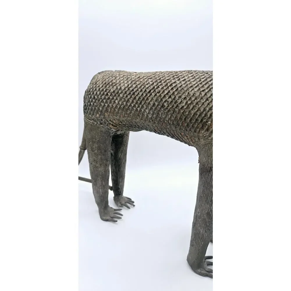 VTG African Rare Vintage Bronze Benin Tiger/Warthog Sculpture - Picture 9 of 15